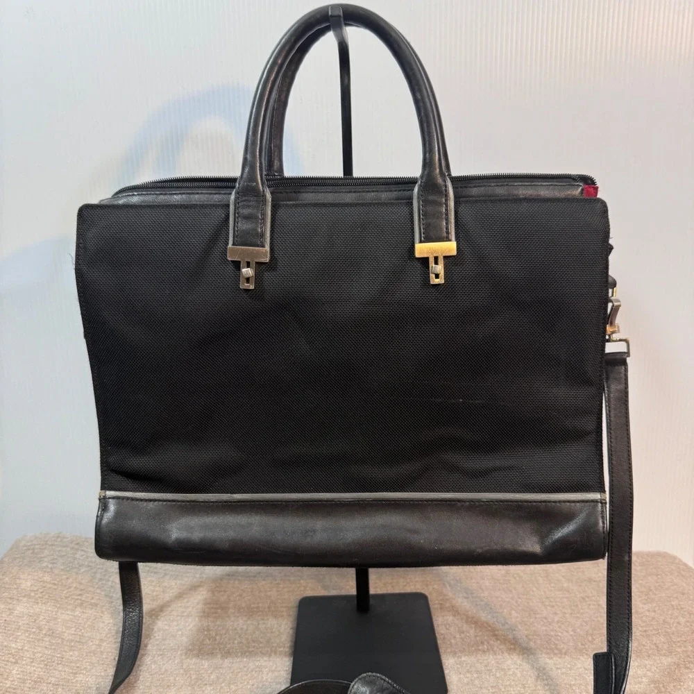 Tumi Alpha Ballistic Nylon Expandable Briefcase Laptop Bag Black Business Travel